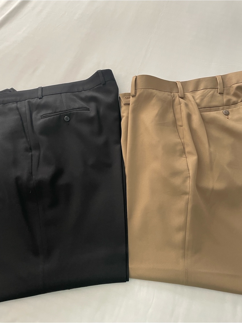 Louis Raphael Beige Dress Pants and also a Black Pair of Dress Pants